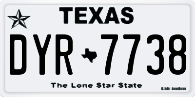 TX license plate DYR7738