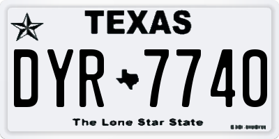 TX license plate DYR7740