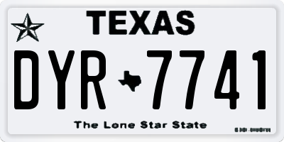TX license plate DYR7741