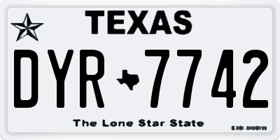 TX license plate DYR7742