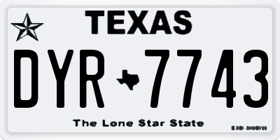 TX license plate DYR7743