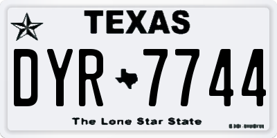 TX license plate DYR7744