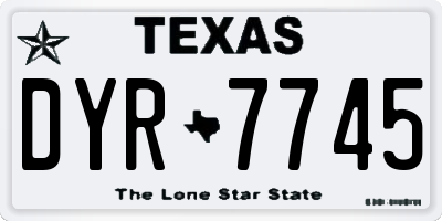 TX license plate DYR7745