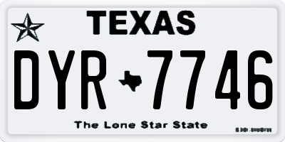 TX license plate DYR7746