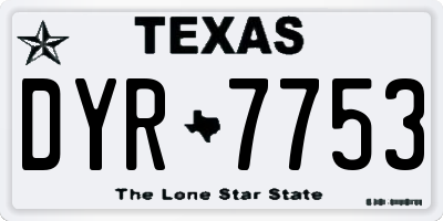 TX license plate DYR7753