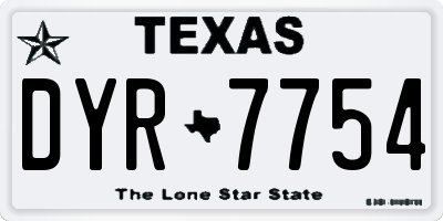 TX license plate DYR7754