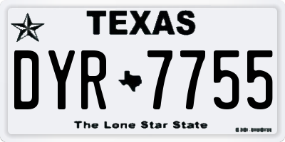 TX license plate DYR7755