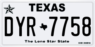 TX license plate DYR7758