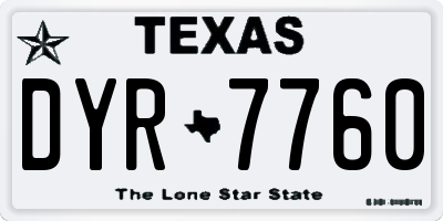 TX license plate DYR7760
