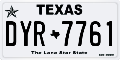 TX license plate DYR7761