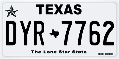 TX license plate DYR7762