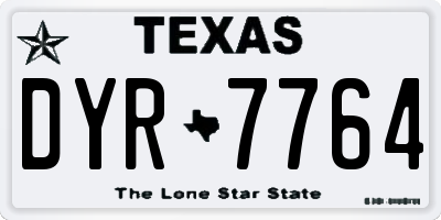TX license plate DYR7764