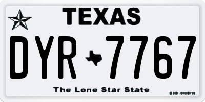 TX license plate DYR7767