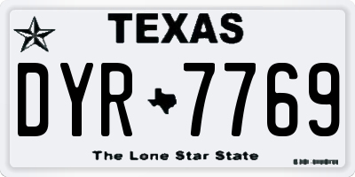 TX license plate DYR7769