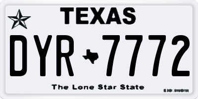 TX license plate DYR7772