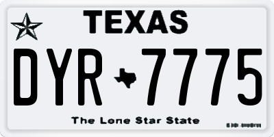 TX license plate DYR7775