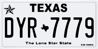 TX license plate DYR7779