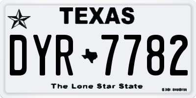 TX license plate DYR7782