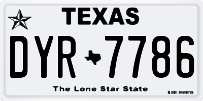 TX license plate DYR7786
