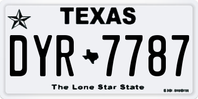 TX license plate DYR7787