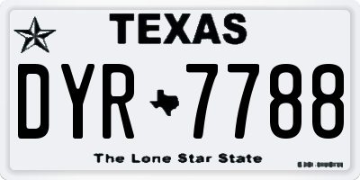 TX license plate DYR7788