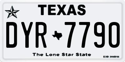 TX license plate DYR7790