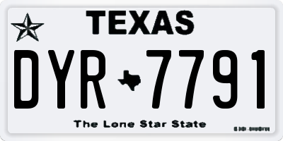 TX license plate DYR7791