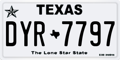 TX license plate DYR7797