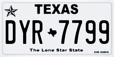 TX license plate DYR7799