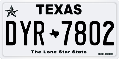 TX license plate DYR7802