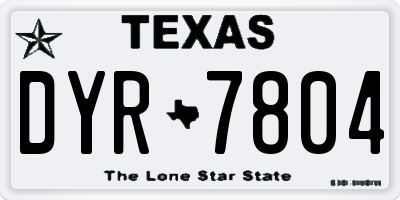 TX license plate DYR7804