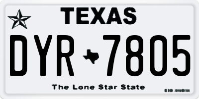 TX license plate DYR7805