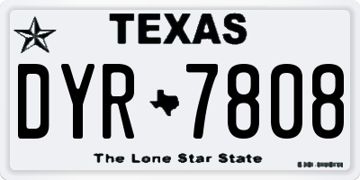 TX license plate DYR7808