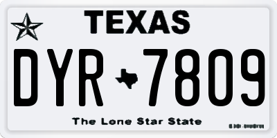 TX license plate DYR7809