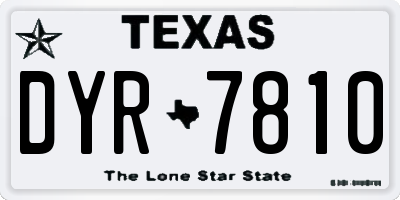 TX license plate DYR7810