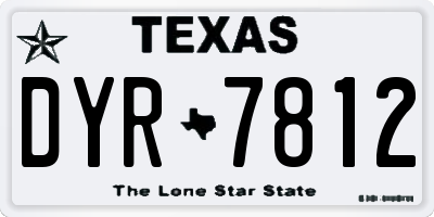 TX license plate DYR7812