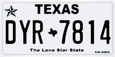 TX license plate DYR7814