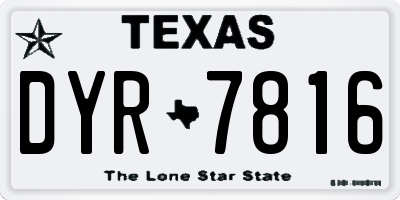 TX license plate DYR7816