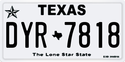 TX license plate DYR7818