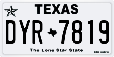 TX license plate DYR7819