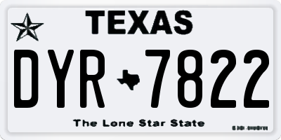 TX license plate DYR7822