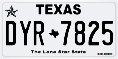 TX license plate DYR7825