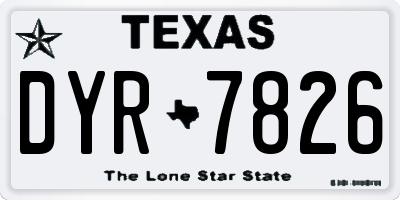 TX license plate DYR7826