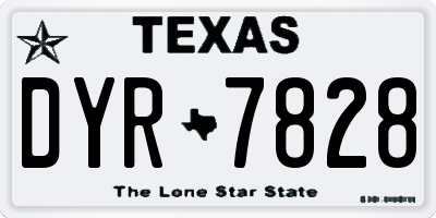 TX license plate DYR7828