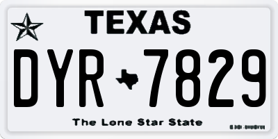 TX license plate DYR7829