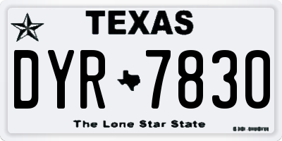 TX license plate DYR7830