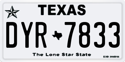 TX license plate DYR7833