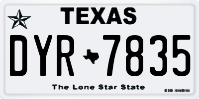 TX license plate DYR7835