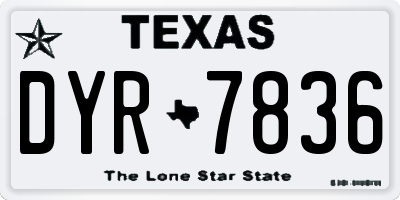 TX license plate DYR7836