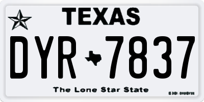 TX license plate DYR7837